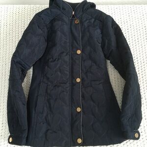 SONO KIDS QUILTED ZIPPER UP BLACK JACKET WITH GOLD BUTTONS SIZE GIRL 7